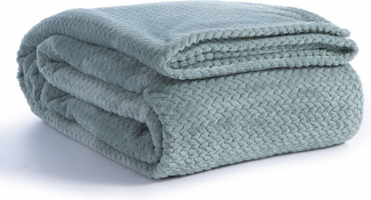 Nef-Nef Homeware Worth Κουβέρτα Fleece Μονή 160x220εκ. Πράσινη