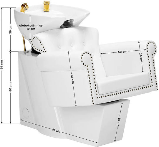 Gabbiano Berlin Gold White Hair Salon Sink