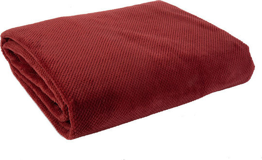 Nef-Nef Homeware Record Κουβέρτα Fleece Υπέρδιπλη 240x220εκ. Bordo