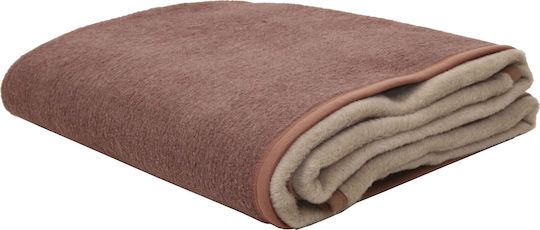 Viopros Samtige Einzelbettdecke 160x220cm Braune / Beigen Farbe Viopros Samtige Einzelbettdecke 160x220cm Braune / Beigen Farbe