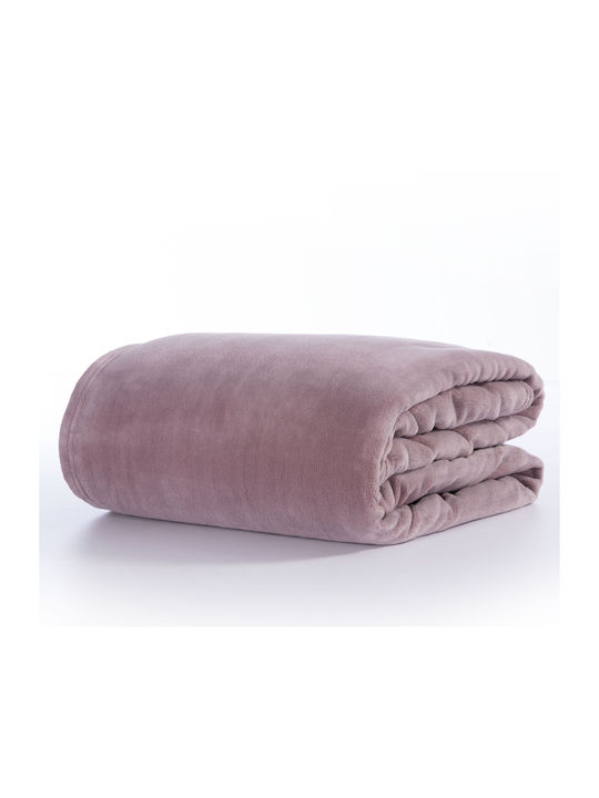 Nef-Nef Homeware Cosy Blanket Fleece Single 160x220cm Mauve