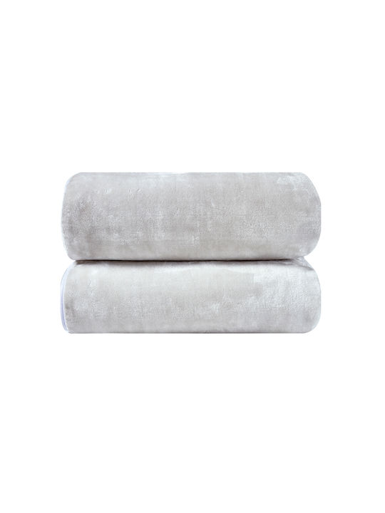 Kentia Notte Velvet Blanket Double 220x240cm White