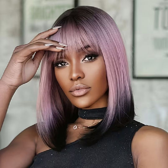 Animis Beauty Perucă Cu Păr Sintetic În Culoare Violet Lungime 40cm
