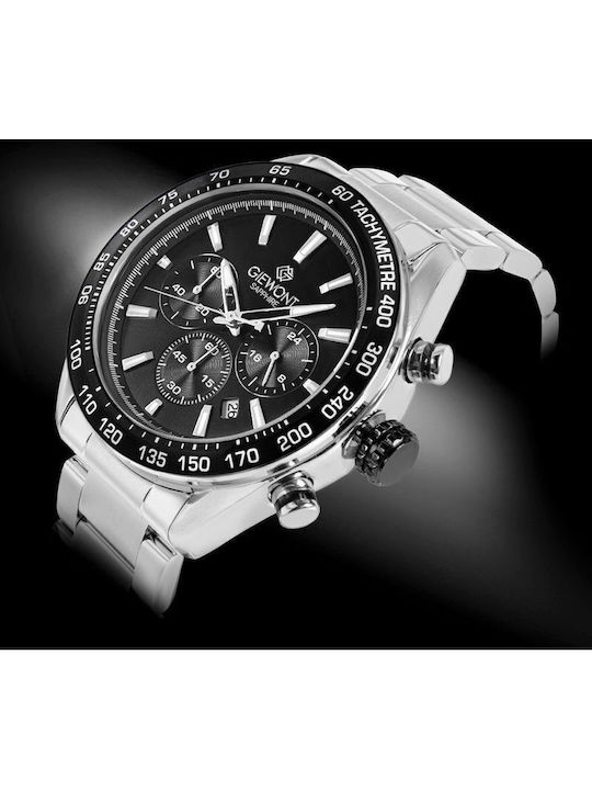 Giewont Men's Chronograph Battery Watch with Silver Metal Bracelet