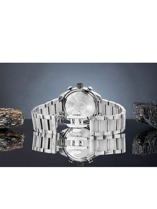 Giewont Men's Chronograph Battery Watch with Silver Metal Bracelet