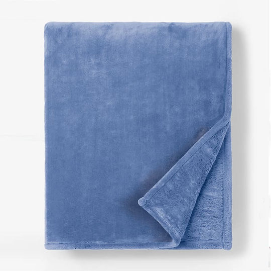 Κουβέρτα Fleece Υπέρδιπλη 220x240εκ. Σιέλ 100-1281-6 Κουβέρτα Fleece Υπέρδιπλη 220x240εκ. Σιέλ 100-1281-6