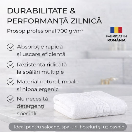 Pucioasa Hotelhandtuch Gesicht 90x50cm Weiß