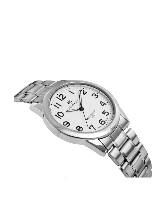 Perfect Men's Watch 38mm Battery with Silver Metal Bracelet