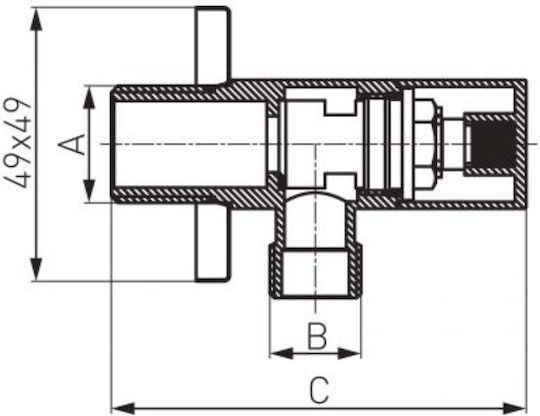 Karag Βάνα / Διακόπτης Γωνιακός 1/2"x3/8" Αρσενικό
