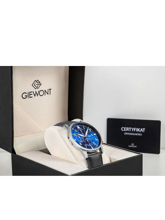 Men's Watch 42mm Battery Chronograph with Black Leather Strap