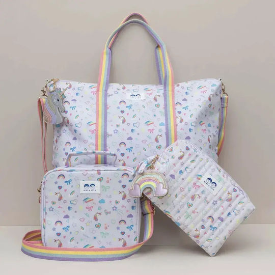 Mimi & Lula School Insulated Kids' Lunch Handbag Multicolour Unicorns 20x8x24cm