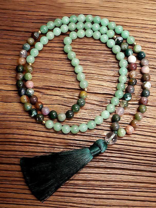 Mala Meditation 108 Steine Aventurin Achat Quarzit Mala Meditation 108 Steine Aventurin Achat Quarzit