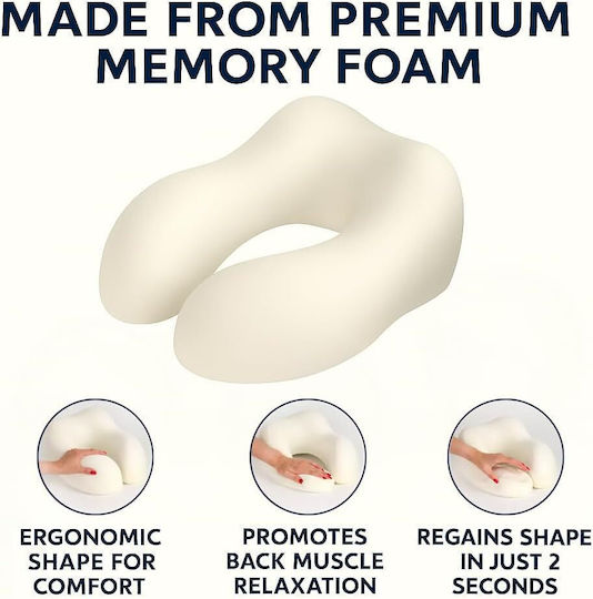 Ταξιδιού Μαξιλαράκι Ταξιδίου Memory Foam Μπεζ