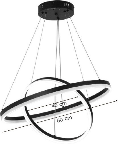 Inlight Inlight Deckenleuchte Schwarz LED mit Verstellbarem Weißlicht 60x60cm 6095-B-Schwarz