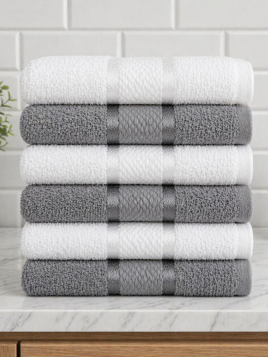Kotonia Home Prosop De Față 50x90cm Multicolor 6 Bucăți Greutate 400gr/m²