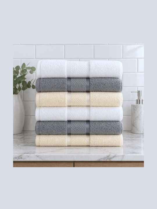 Kotonia Home Prosop De Față 50x90cm Multicolor 6 Bucăți Greutate 400gr/m²