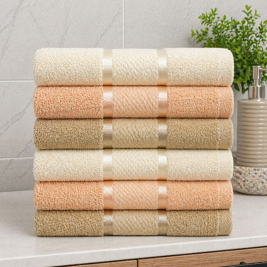 Kotonia Home Face Towel 50x90cm Multicolour 6 Pieces Weight 400gsm
