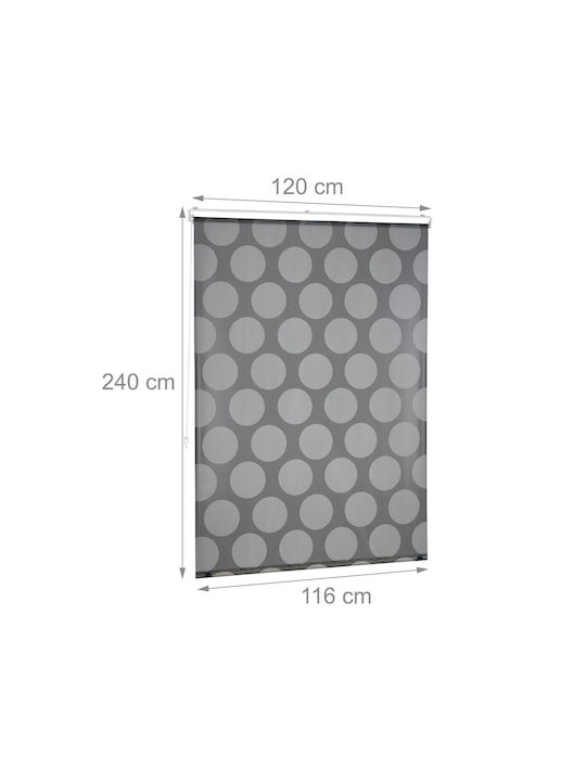 Relaxdays Shower Curtain Fabric Roller Anthracite