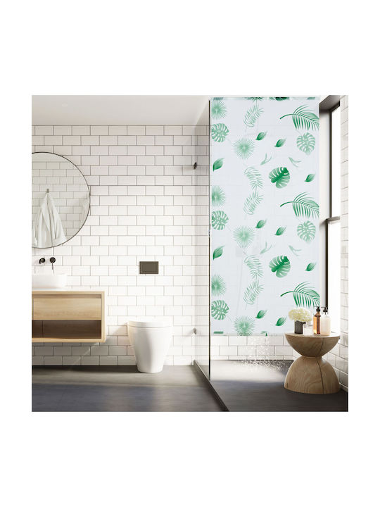 Relaxdays Κουρτίνα Μπάνιου Υφασμάτινη Ρολό White/green