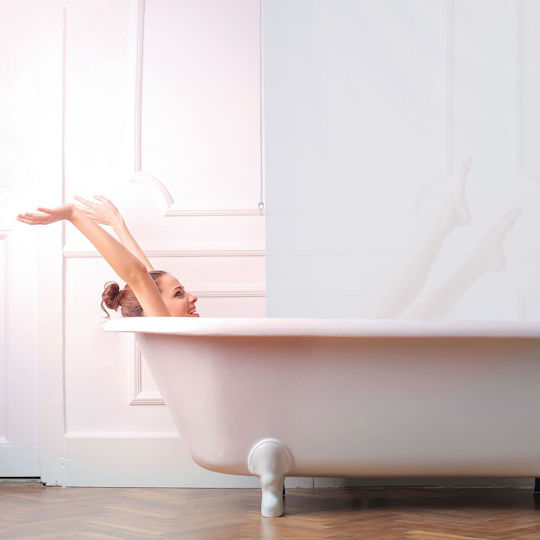 Relaxdays Душ Завеса Роло Бял