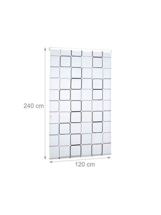 Relaxdays Shower Curtain Roller Transparent