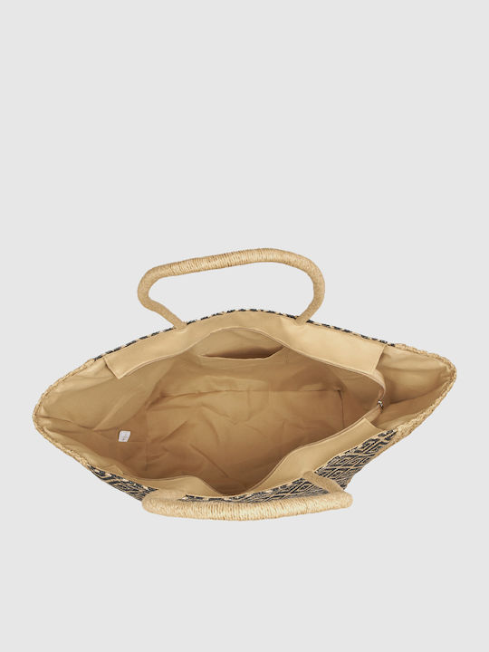 Verde Geantă De Plajă Din Wicker Neagră