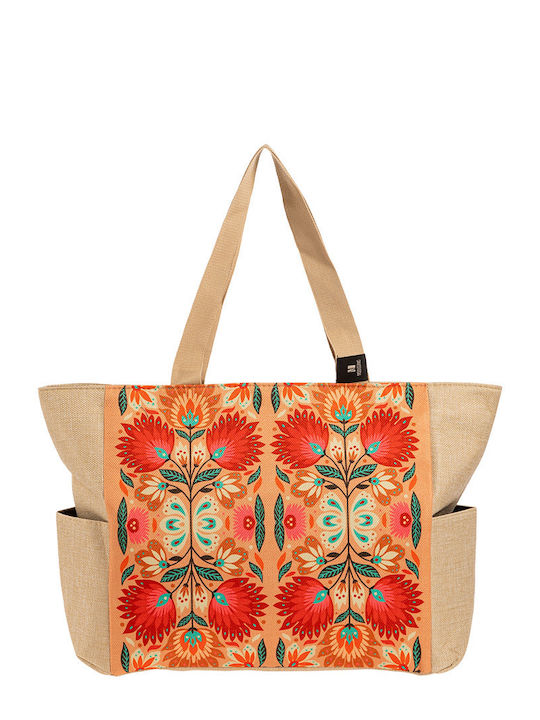 Modissimo Set Of Fabric Orange Beach Bags