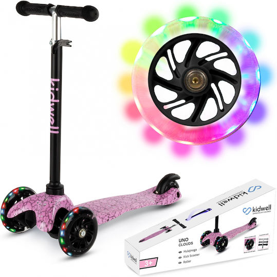 Kidwell Scuter Copii Pliabil 3 Roți Cu Iluminare LED Pentru 3+ Ani Roz