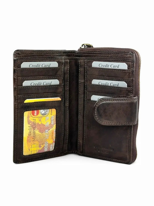 Large Leather Women's Travel Wallet Brown