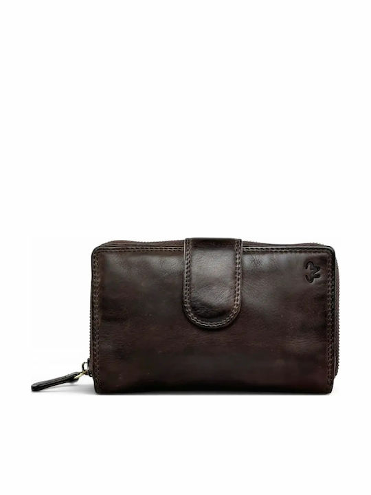 Large Leather Women's Travel Wallet Brown