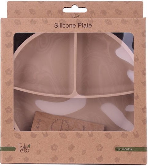 Tedsy Children's Food Plate Made of Gray Silicone