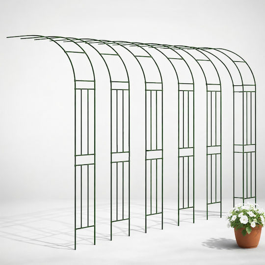 Arc Metalic Pentru Grădină Balcon Terasă Zola Plante Căţărătoare Flori Oţel Acoperit Cu PE 240 X 40 Cm Verde