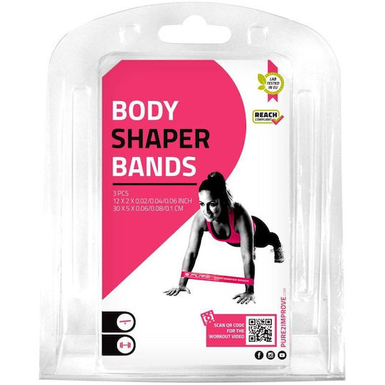 Pure2Improve Body Shaper Bänder für das Training Set 3Stück Mehrfarbig