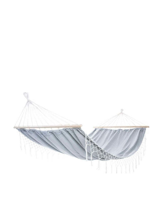 Enero Double Fabric Hammock with Stand Gray 200x150cm