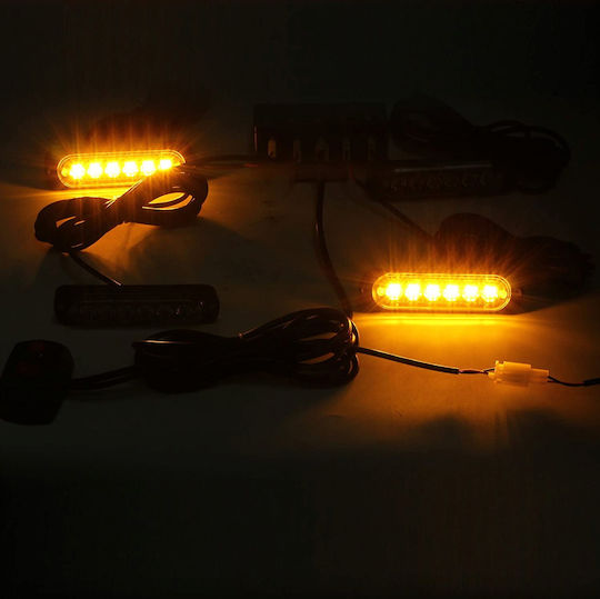 Set 4 Lumini De Volum Pentru Camioane Cu Led Stroboscop Zola 12v 30w Portocalii 10 Moduri Telecomandă Cablu 190 Cm 10 X 2.1 X 2.8 Cm