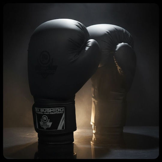 DBX Bushido Γάντια Πυγμαχίας από Συνθετικό Δέρμα για Αγώνα Μαύρα