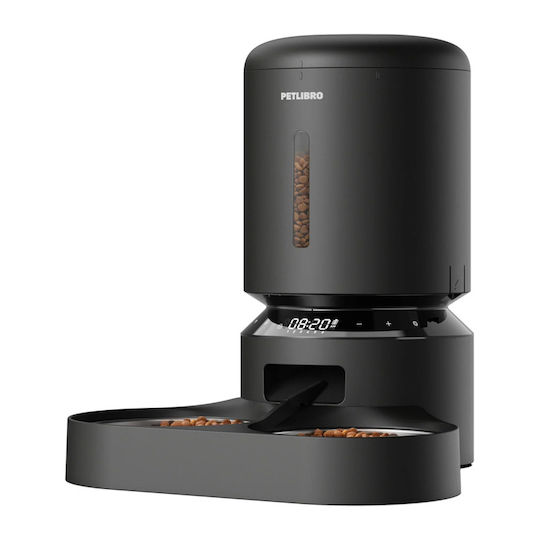 Petlibro Granary Automatischer Rostfreier Stahl Futter- und Wasserschale für Hund & Katze mit Gestell 2x 5lt in Schwarz