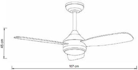 Inlight Sierra Deckenventilator 107cm mit Leuchte Schwarz