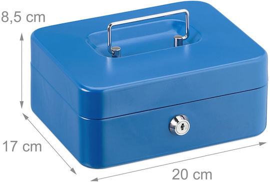 Cash Box Coins Banknotes Relaxdays 8.5 X 20 X 17 Cm Blue