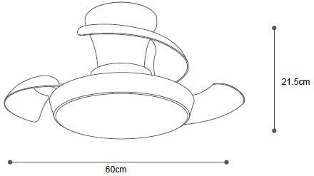 Inlight Clark Deckenventilator 132cm mit Leuchte Weiß