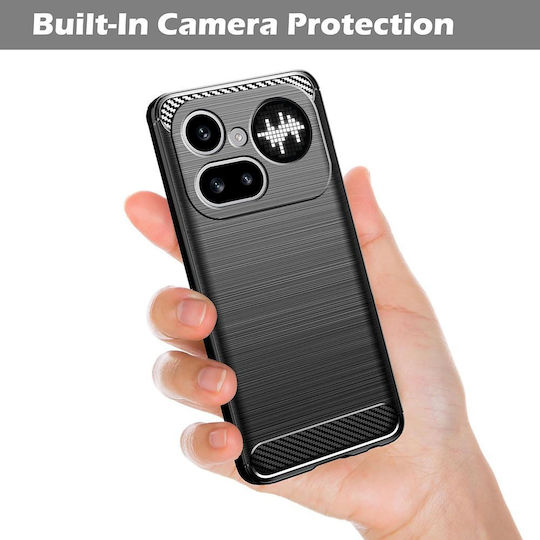 Techsuit Carbon Rückseite Umschlag Silikon Schwarz (Nichts Phone (4a) Pro)