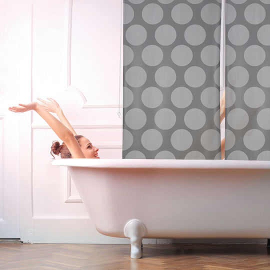 Relaxdays Shower Curtain Roller Gray