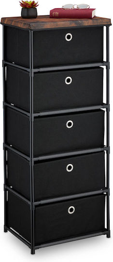 Sertar De Depozitare Din Lemn Metal Și Țesătură 43x33x85cm