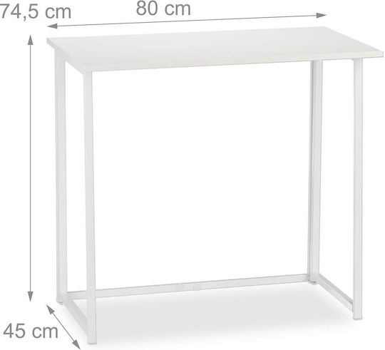 Computer Büro Holz Weiß mit Metallbeinen 80x45x74.5cm