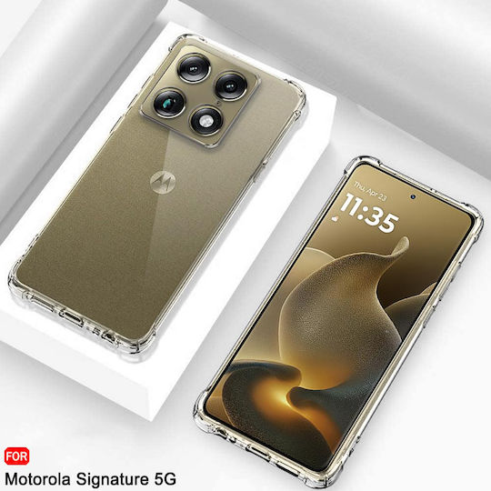 Techsuit Shockproof Silicone Transparent Back Cover (Motorola Signature)