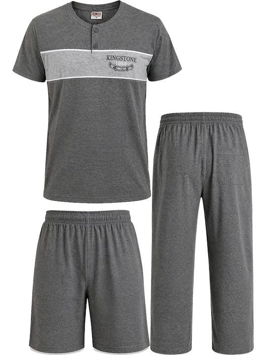 Rimoli Sommer Herrenpyjama Anthraki
