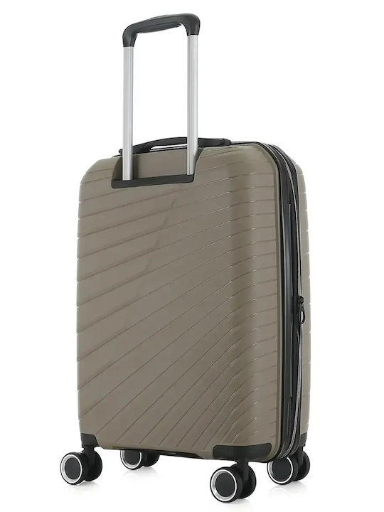 RCM Hard Beige Travel Suitcases with 4 Wheels