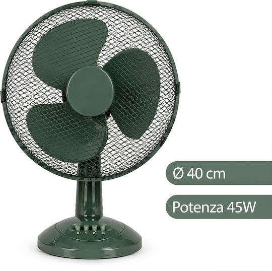 Bakaji Tischventilator 45W Lüfterdurchmesser 40cm Grüner