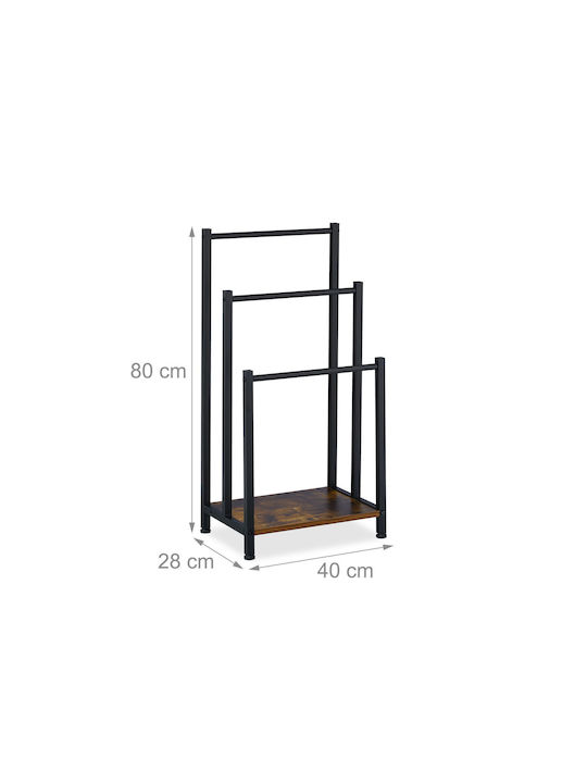 Relaxdays Freestanding Towel Rack 80x40cm Black