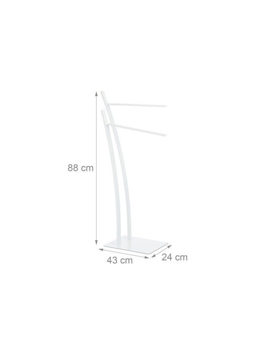 Relaxdays Raft de Haine de Baie Dublu 88x43cm Inox Gri
